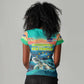 Cape Verde Women V-Neck T-Shirt with Loggerhead Sea Turtle Ocean Sunset Spirit