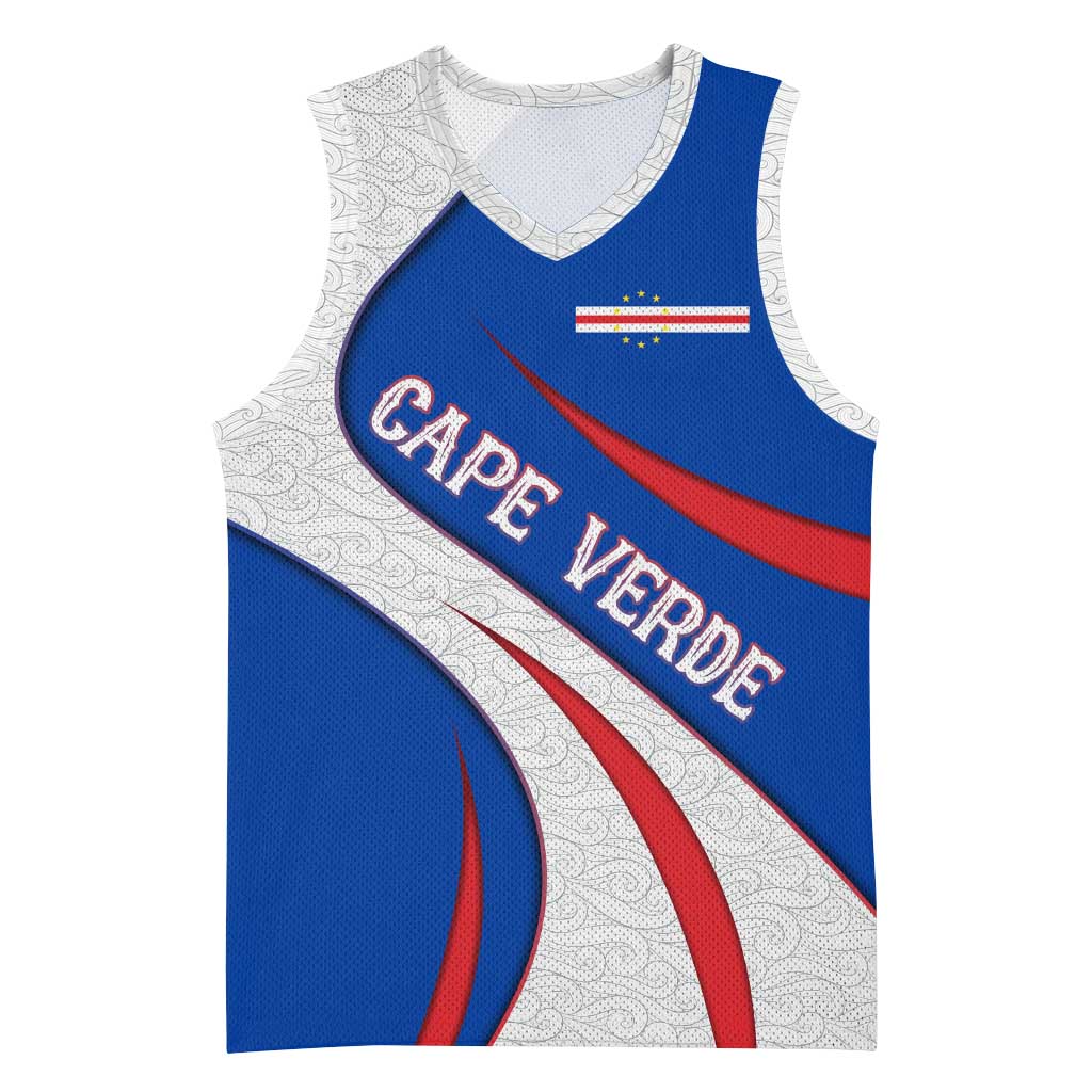 Cape Verde Basketball Jersey with Blue Red Flag Nós Kretxeu Spirit - African Pride