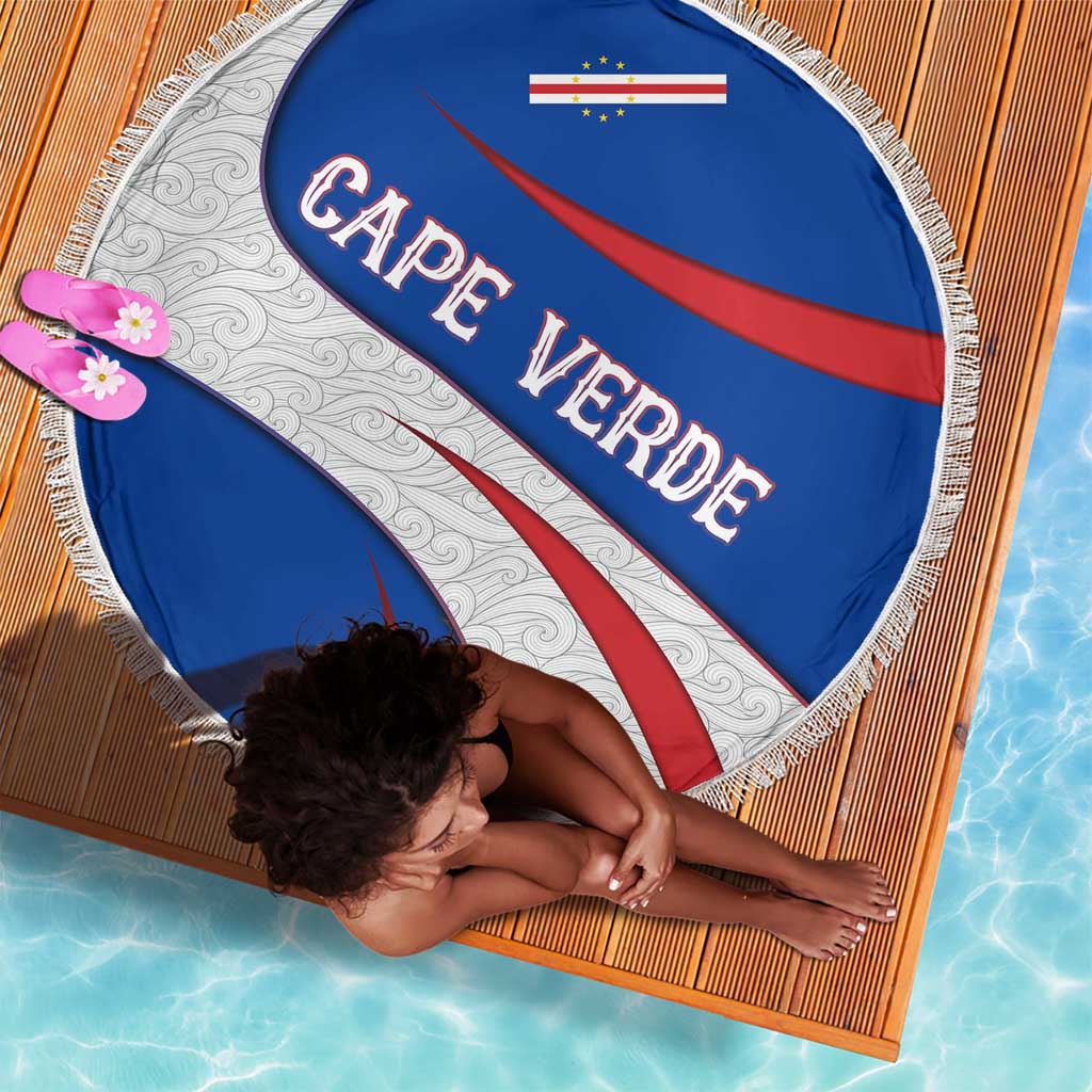 Cape Verde Beach Blanket with Blue Red Flag Nós Kretxeu Spirit