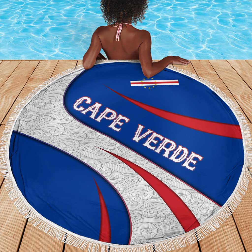 Cape Verde Beach Blanket with Blue Red Flag Nós Kretxeu Spirit