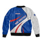 Cape Verde Bomber Jacket with Blue Red Flag Nós Kretxeu Spirit