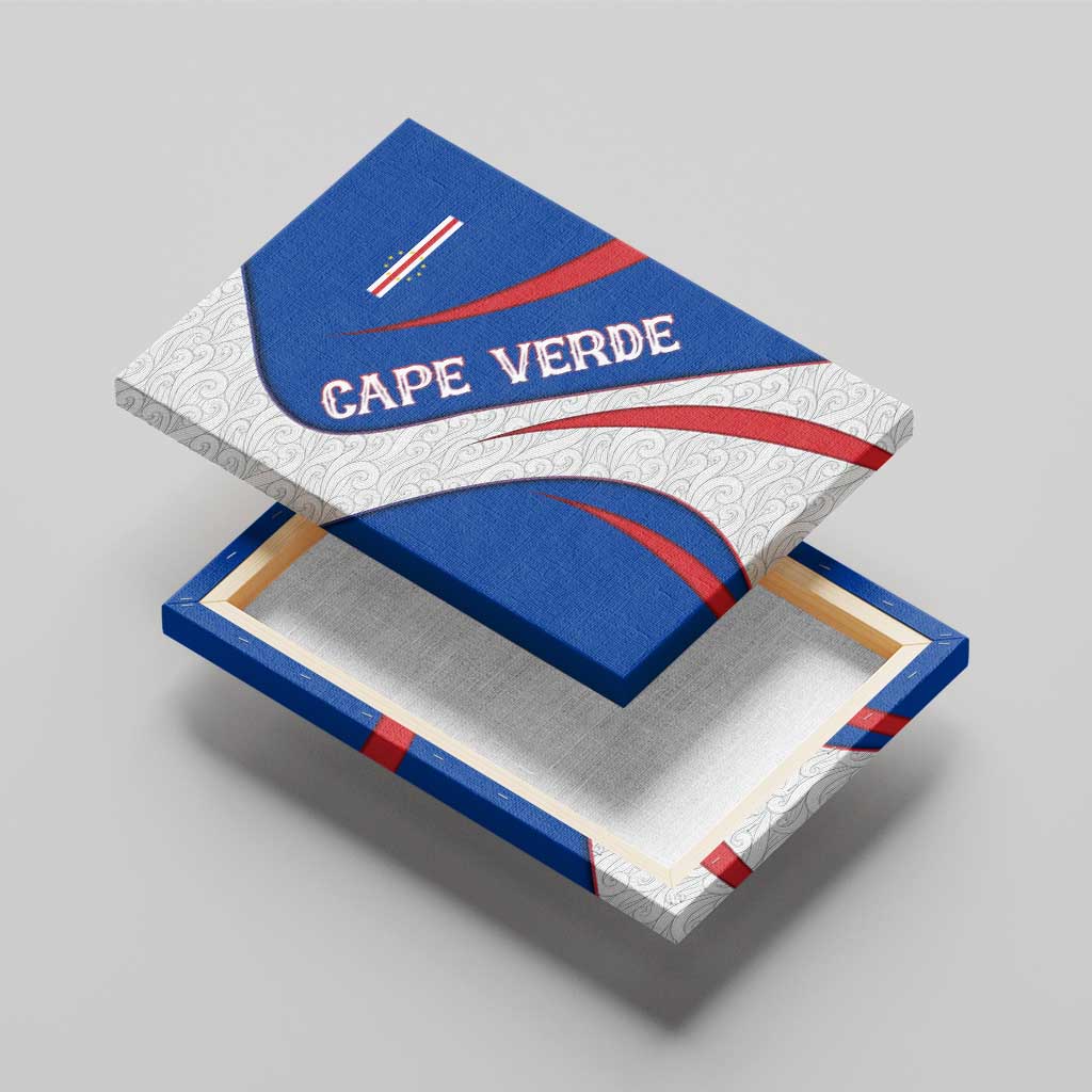 Cape Verde Canvas Wall Art with Blue Red Flag Nós Kretxeu Spirit