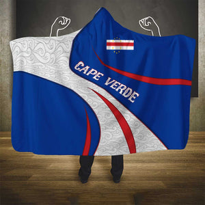 Cape Verde Hooded Blanket with Blue Red Flag Nós Kretxeu Spirit