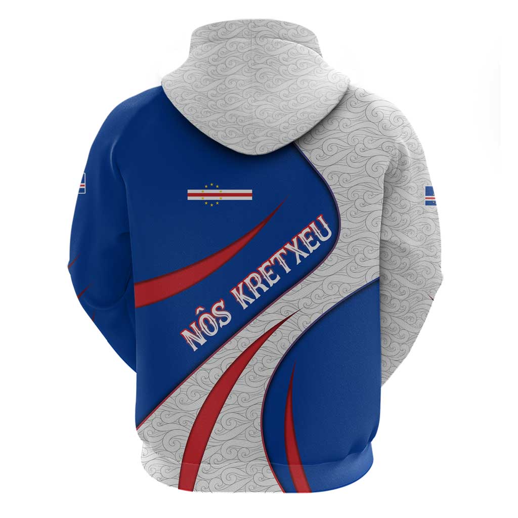 Cape Verde Hoodie with Blue Red Flag Nós Kretxeu Spirit