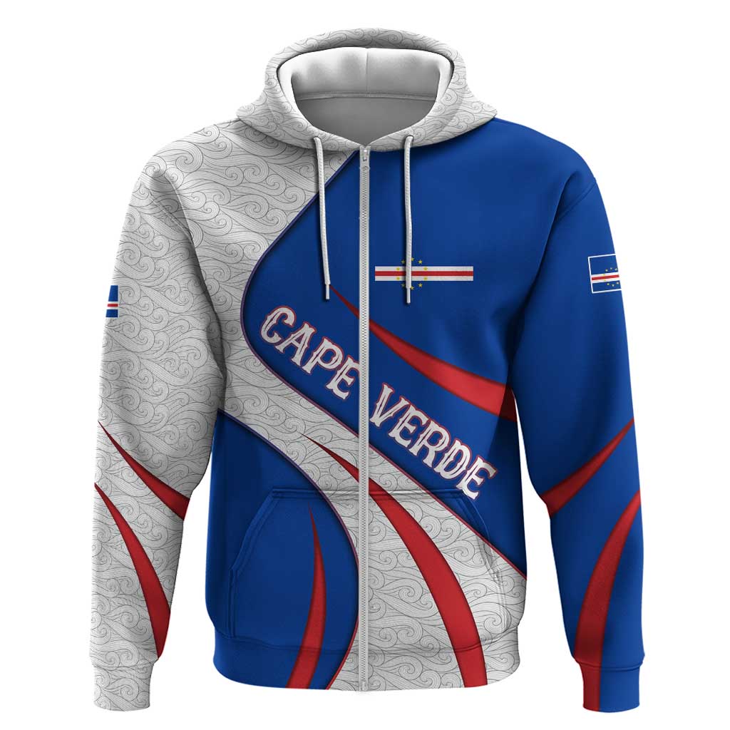 Cape Verde Hoodie with Blue Red Flag Nós Kretxeu Spirit
