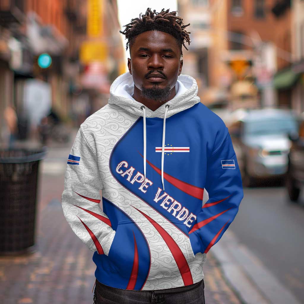 Cape Verde Hoodie with Blue Red Flag Nós Kretxeu Spirit