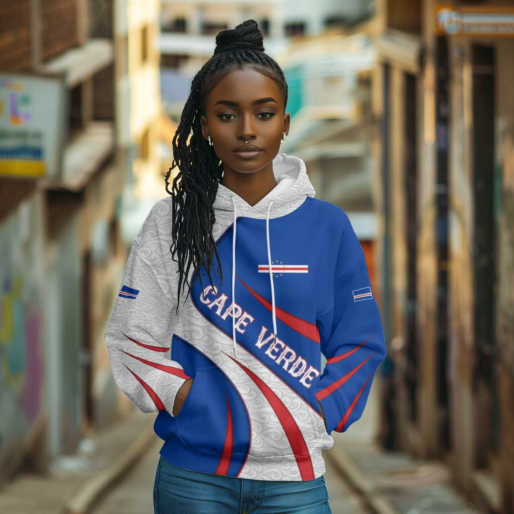 Cape Verde Hoodie with Blue Red Flag Nós Kretxeu Spirit