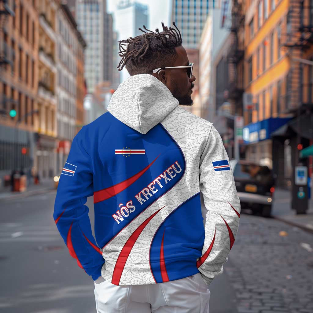 Cape Verde Hoodie with Blue Red Flag Nós Kretxeu Spirit