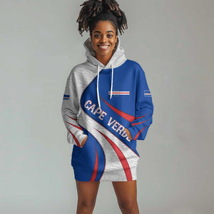 Cape Verde Hoodie Dress with Blue Red Flag Nós Kretxeu Spirit