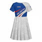 Cape Verde Kid Short Sleeve Dress with Blue Red Flag Nós Kretxeu Spirit