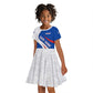 Cape Verde Kid Short Sleeve Dress with Blue Red Flag Nós Kretxeu Spirit