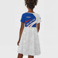 Cape Verde Kid Short Sleeve Dress with Blue Red Flag Nós Kretxeu Spirit