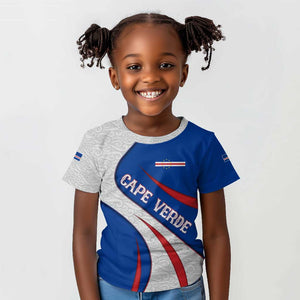 Cape Verde Kid T shirt with Blue Red Flag Nós Kretxeu Spirit