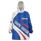 Cape Verde Kid Wearable Blanket Hoodie with Blue Red Flag Nós Kretxeu Spirit
