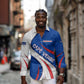 Cape Verde Long Sleeve Button Shirt with Blue Red Flag Nós Kretxeu Spirit