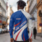 Cape Verde Long Sleeve Button Shirt with Blue Red Flag Nós Kretxeu Spirit