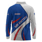 Cape Verde Long Sleeve Polo Shirt with Blue Red Flag Nós Kretxeu Spirit