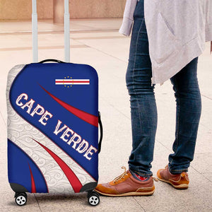Cape Verde Luggage Cover with Blue Red Flag Nós Kretxeu Spirit