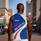Cape Verde Men Tank Top with Blue Red Flag Nós Kretxeu Spirit