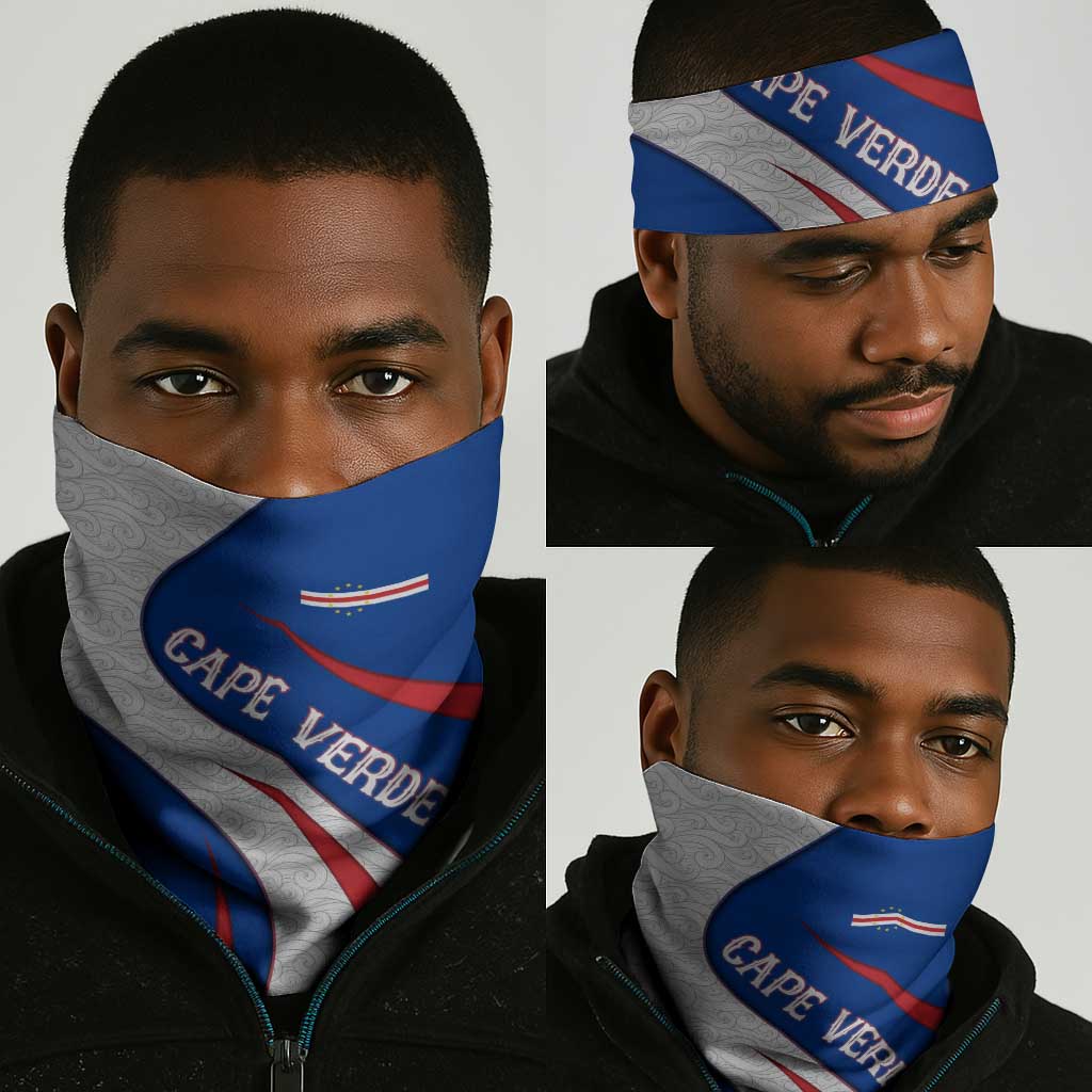 Cape Verde Neck Gaiter with Blue Red Flag Nós Kretxeu Spirit - African Pride