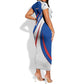 Cape Verde Short Sleeve Bodycon Dress with Blue Red Flag Nós Kretxeu Spirit