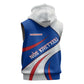 Cape Verde Sleeveless Hoodie with Blue Red Flag Nós Kretxeu Spirit - African Pride