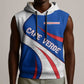 Cape Verde Sleeveless Hoodie with Blue Red Flag Nós Kretxeu Spirit - African Pride