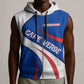 Cape Verde Sleeveless Zip Hoodie with Blue Red Flag Nós Kretxeu Spirit - African Pride