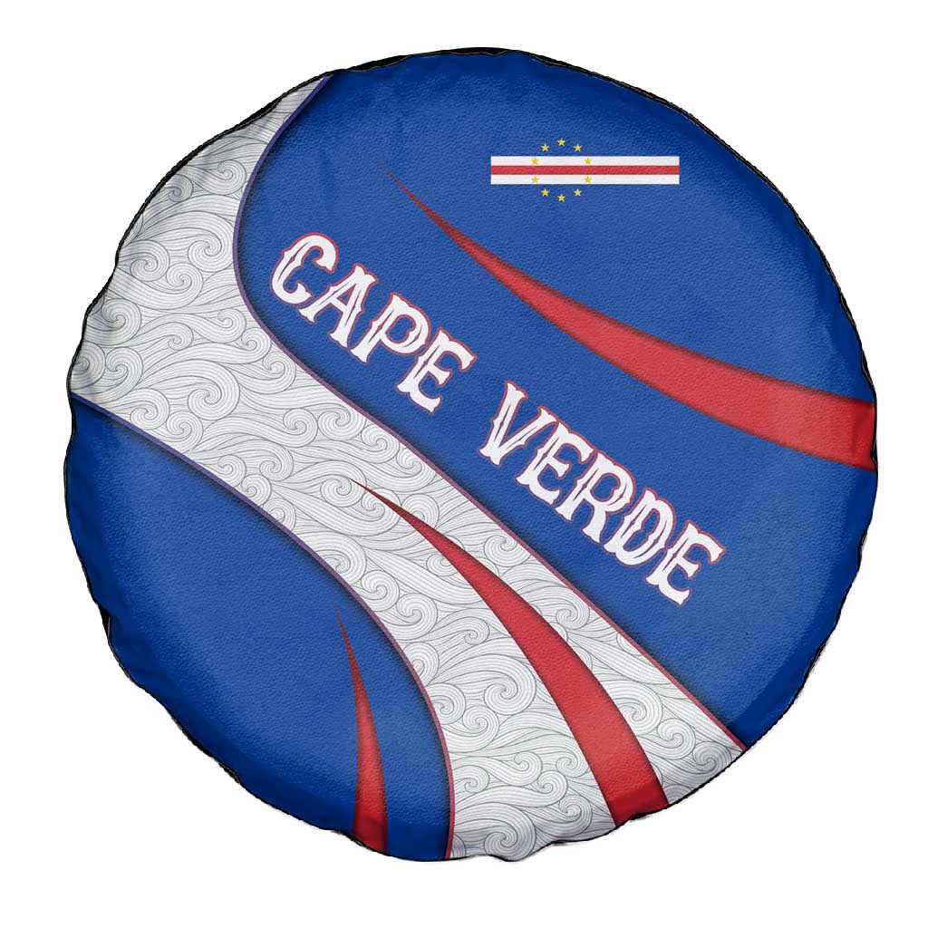 Cape Verde Spare Tire Cover with Blue Red Flag Nós Kretxeu Spirit