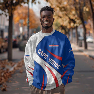 Cape Verde Sweatshirt with Blue Red Flag Nós Kretxeu Spirit