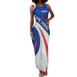 Cape Verde Tank Maxi Dress with Blue Red Flag Nós Kretxeu Spirit