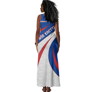 Cape Verde Tank Maxi Dress with Blue Red Flag Nós Kretxeu Spirit