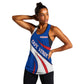 Cape Verde Women Racerback Tank with Blue Red Flag Nós Kretxeu Spirit