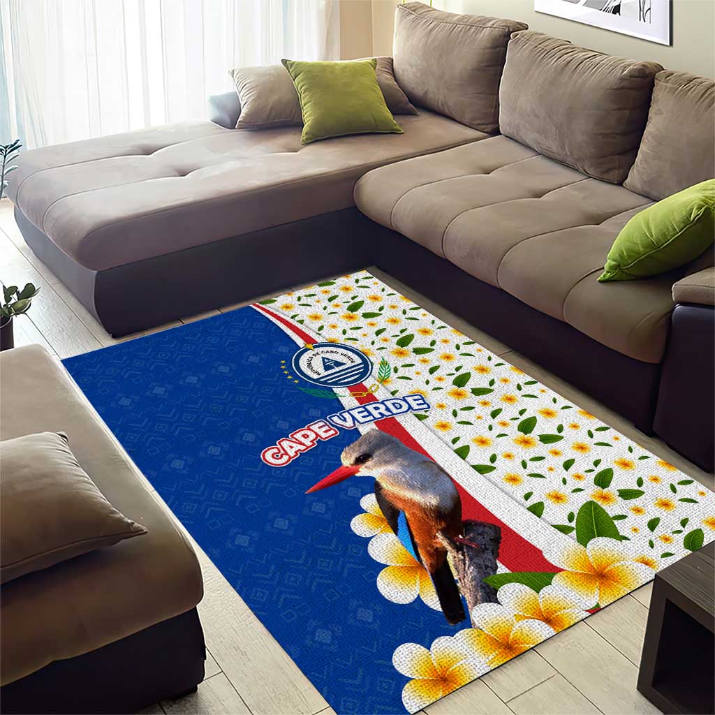 Cape Verde Area Rug Kingfisher Bird Floral Flag Spirit - African Pride