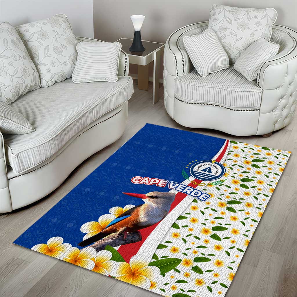 Cape Verde Area Rug Kingfisher Bird Floral Flag Spirit - African Pride