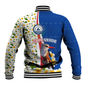 Cape Verde Baseball Jacket Kingfisher Bird Floral Flag Spirit - African Pride