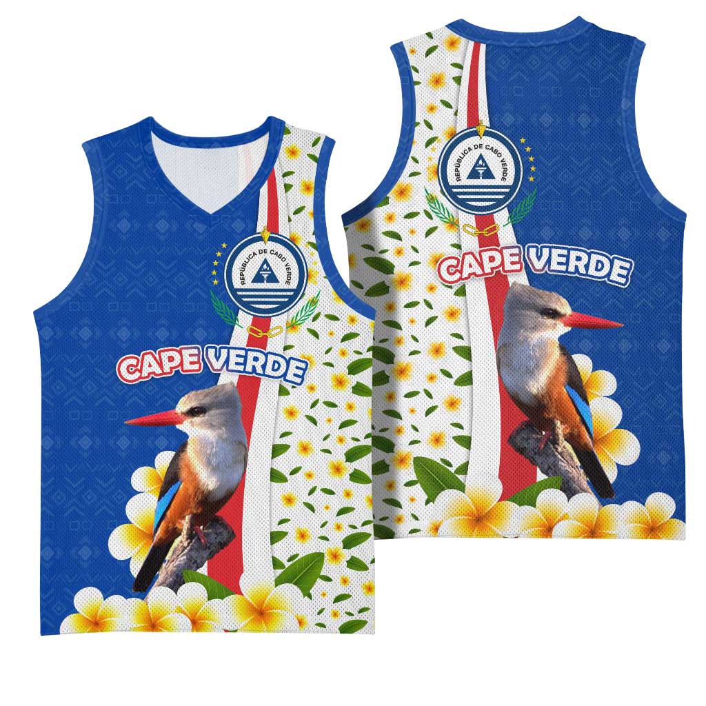Cape Verde Basketball Jersey Kingfisher Bird Floral Flag Spirit TS04