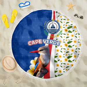 Cape Verde Beach Blanket Kingfisher Bird Floral Flag Spirit - African Pride