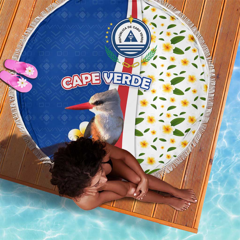 Cape Verde Beach Blanket Kingfisher Bird Floral Flag Spirit - African Pride