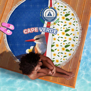 Cape Verde Beach Blanket Kingfisher Bird Floral Flag Spirit - African Pride