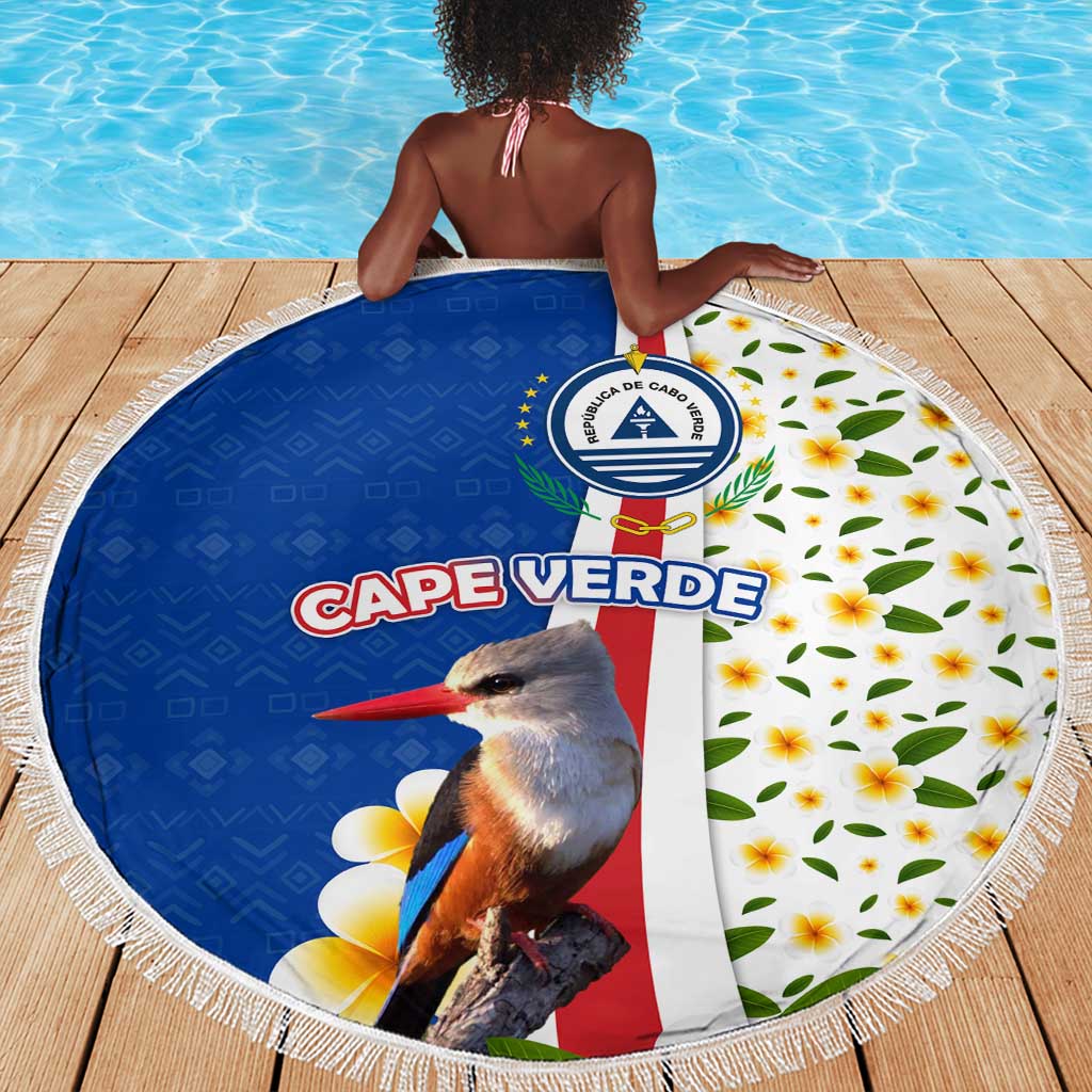 Cape Verde Beach Blanket Kingfisher Bird Floral Flag Spirit - African Pride