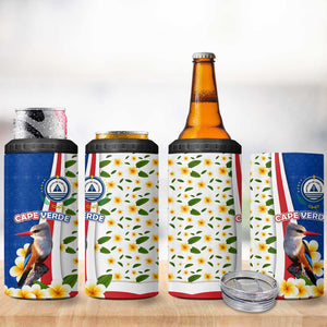 Cape Verde 4 in 1 Can Cooler Tumbler Kingfisher Bird Floral Flag Spirit - African Pride