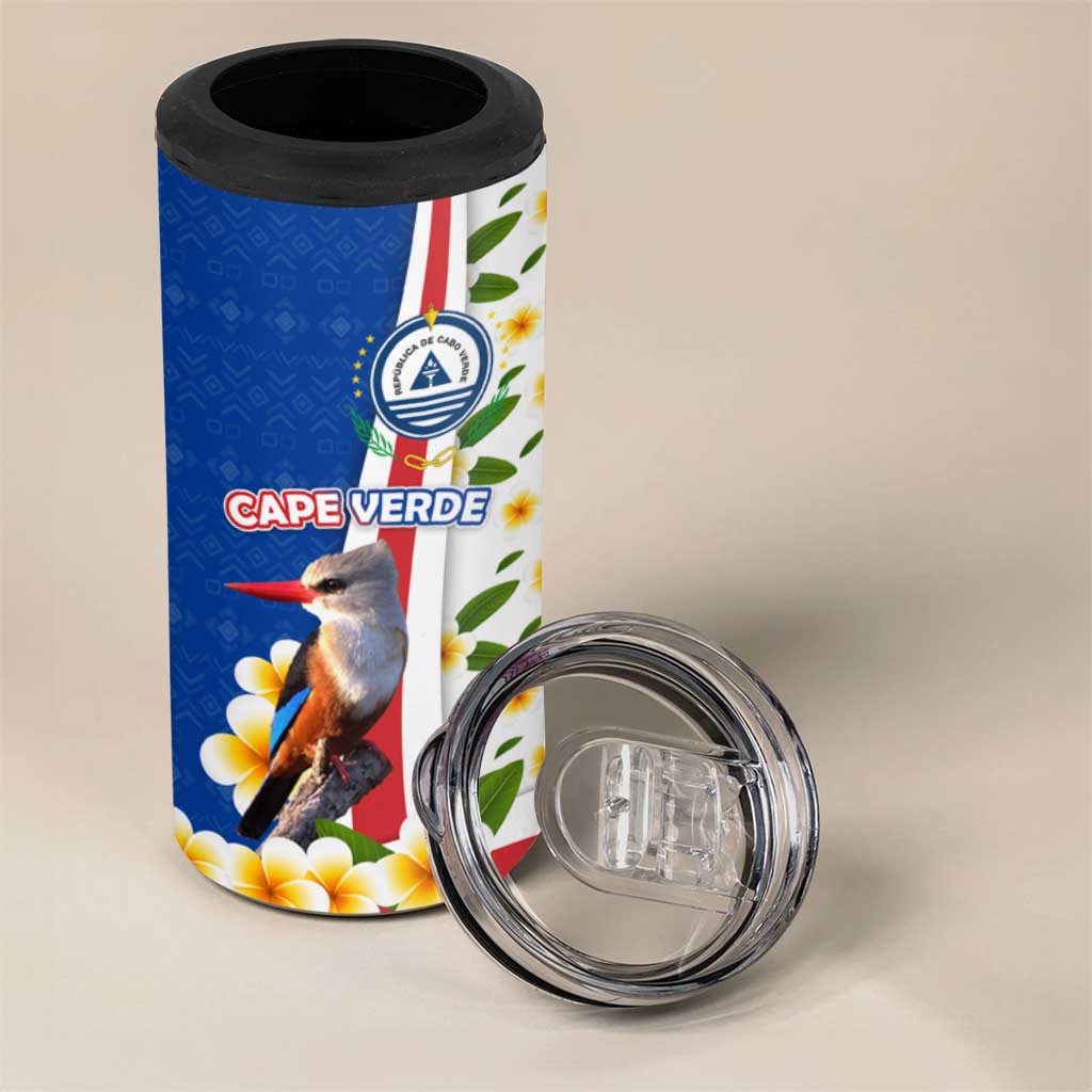 Cape Verde 4 in 1 Can Cooler Tumbler Kingfisher Bird Floral Flag Spirit - African Pride