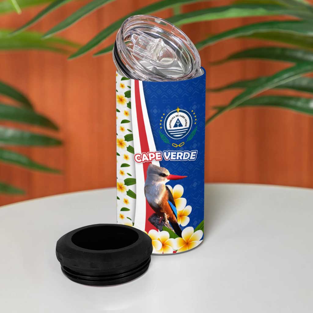 Cape Verde 4 in 1 Can Cooler Tumbler Kingfisher Bird Floral Flag Spirit - African Pride