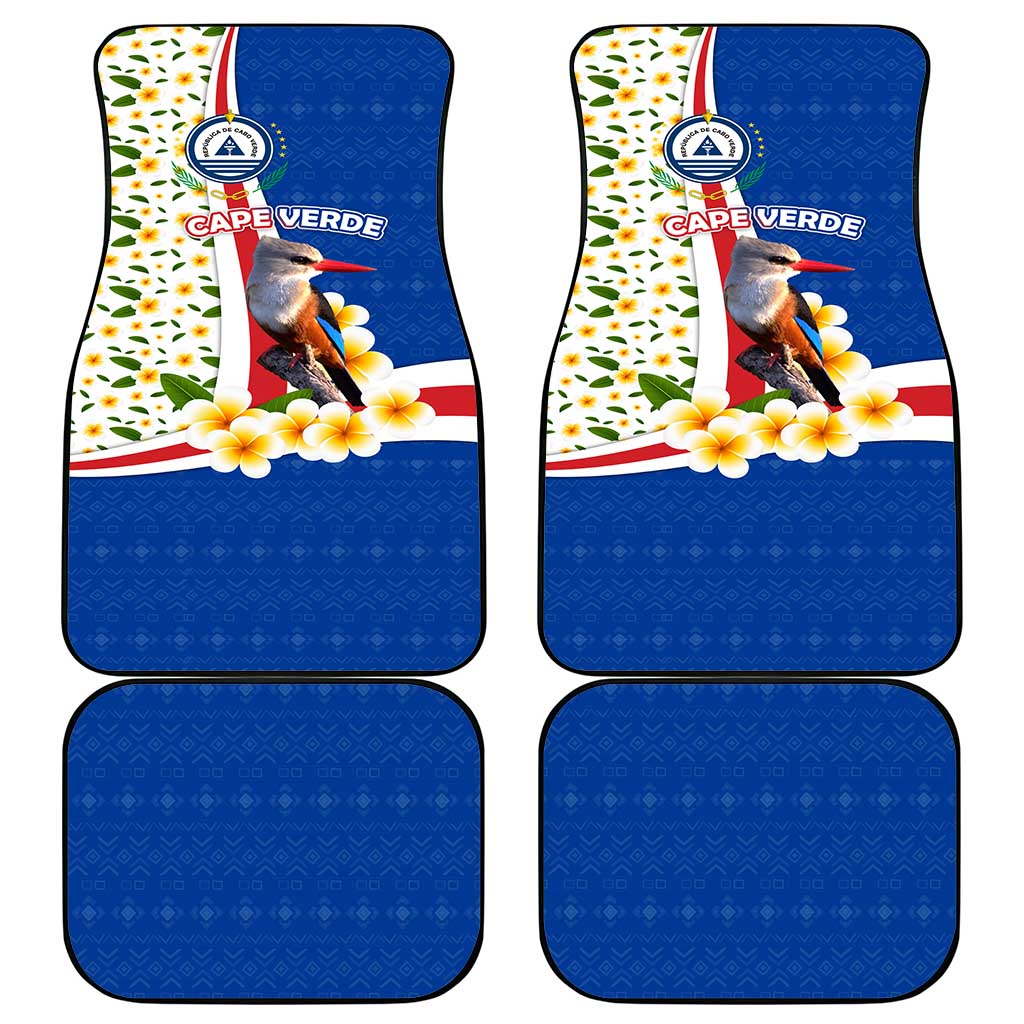 Cape Verde Car Mats Kingfisher Bird Floral Flag Spirit - African Pride