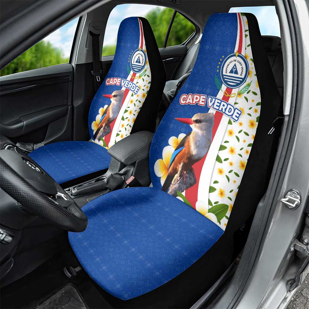 Cape Verde Car Seat Cover Kingfisher Bird Floral Flag Spirit - African Pride