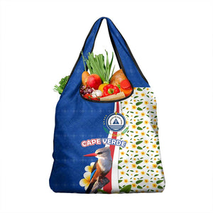 Cape Verde Grocery Bag Kingfisher Bird Floral Flag Spirit - African Pride