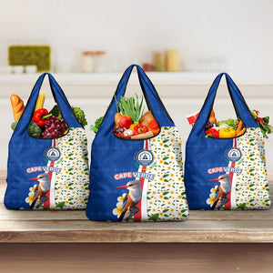 Cape Verde Grocery Bag Kingfisher Bird Floral Flag Spirit - African Pride