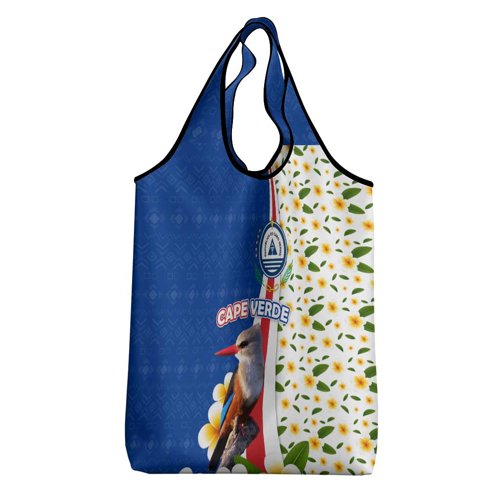 Cape Verde Grocery Bag Kingfisher Bird Floral Flag Spirit - African Pride