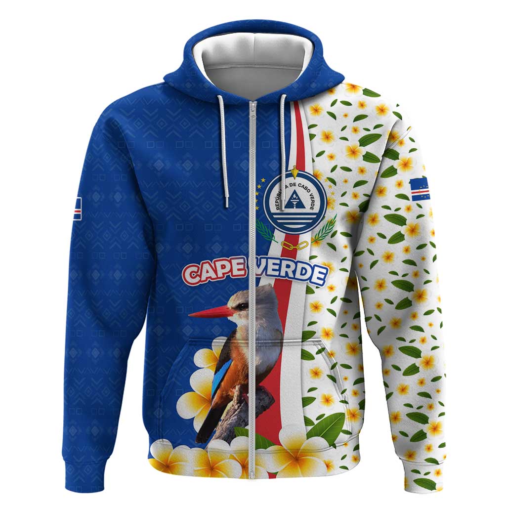 Cape Verde Hoodie Kingfisher Bird Floral Flag Spirit - African Pride